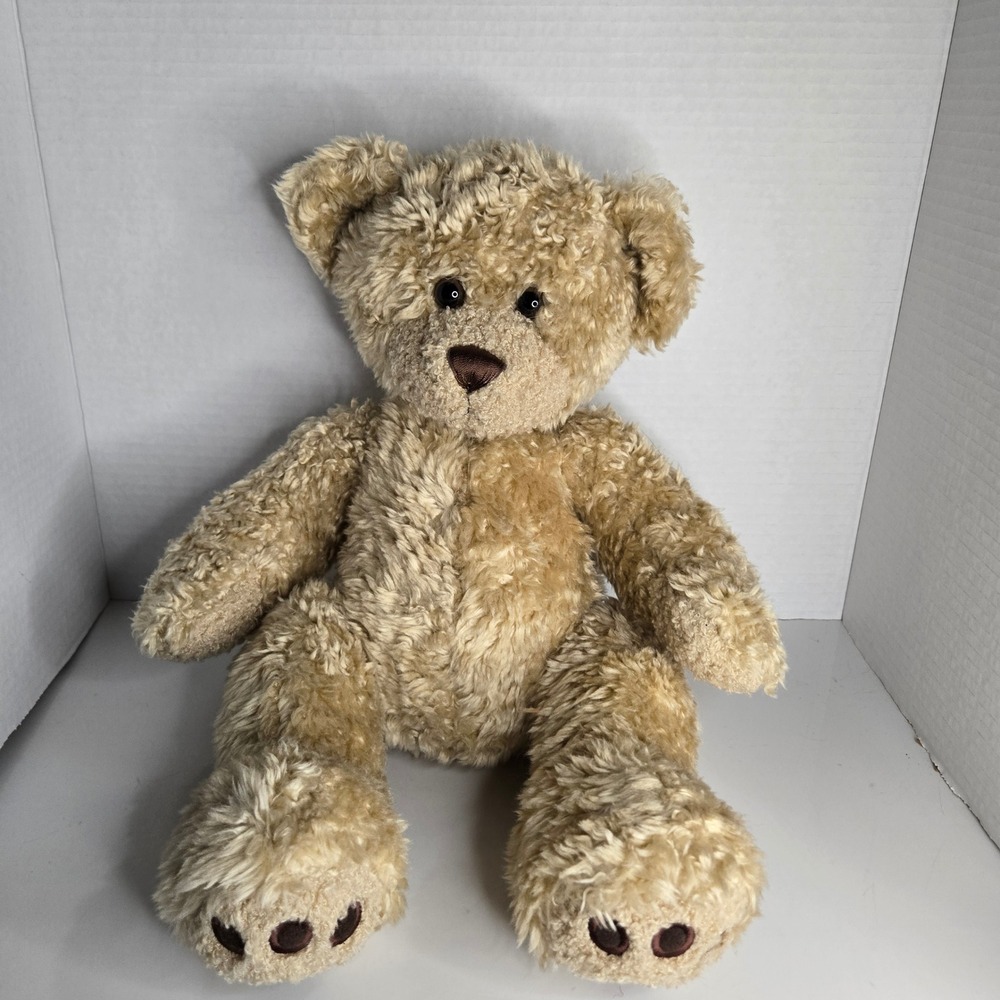 Build A Bear Retired Curly Teddy Plush Stuffed Animal Tan Bear Paw Pads Vintage